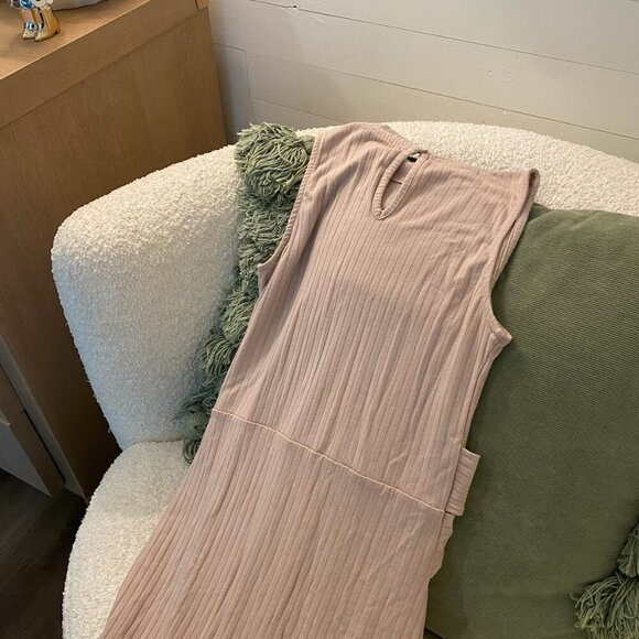 Women's Venus Twist Bodycon Ribbed Maxi Dress Keyhole Back Mock Neck - Picture 5 of 13